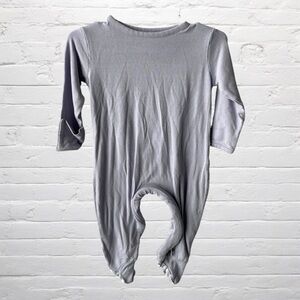 Lemon & Loom Lavender Crescent Bamboo Footie Sleeper with Zipper Diaper Closure